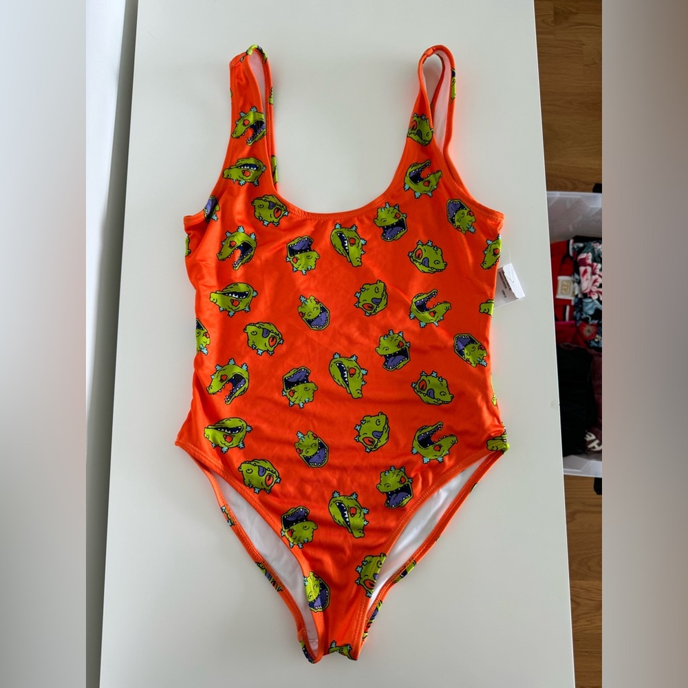NWT Nickelodeon Reptar Orange One Piece Swimsuit